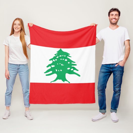 Vlag van Libanon Fleece Deken (In situ)