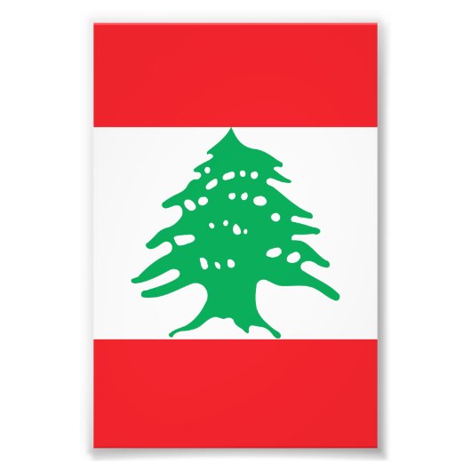 Vlag van Libanon Foto Afdruk (Voorkant)