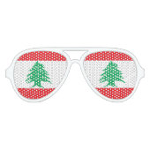Vlag van Libanon, Fun Libanese vlag Aviator Zonnebril (Voorkant)