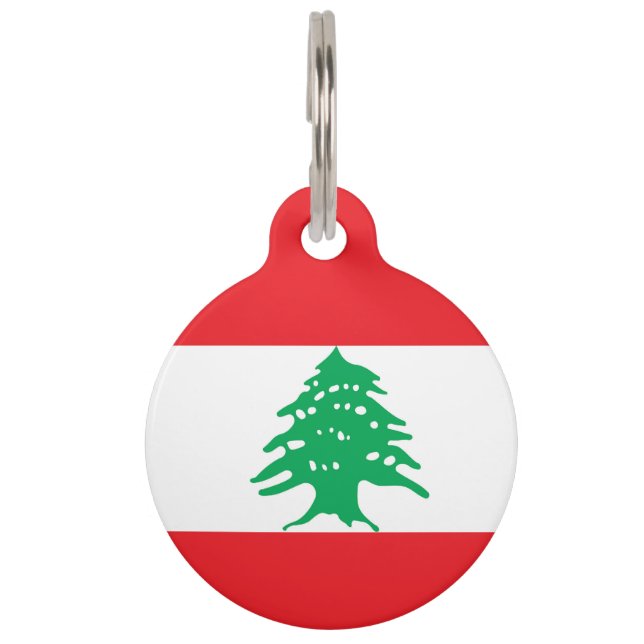 Vlag van Libanon Huisdierpenning (Voorkant)