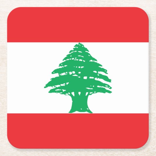 Vlag van Libanon Kartonnen Onderzetters (Voorkant)
