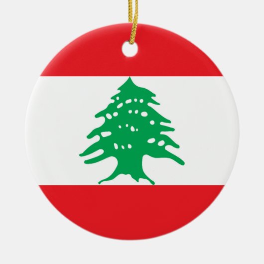 Vlag van Libanon Keramisch Ornament (Voorkant)