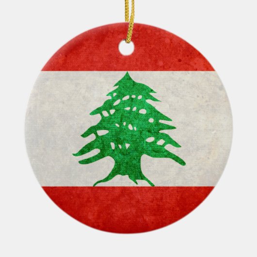 Vlag van Libanon Keramisch Ornament (Voorkant)