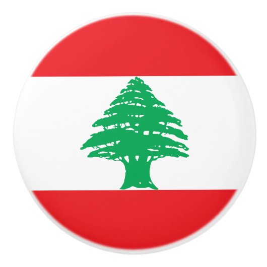 Vlag van Libanon Keramische Knop (Voorkant)