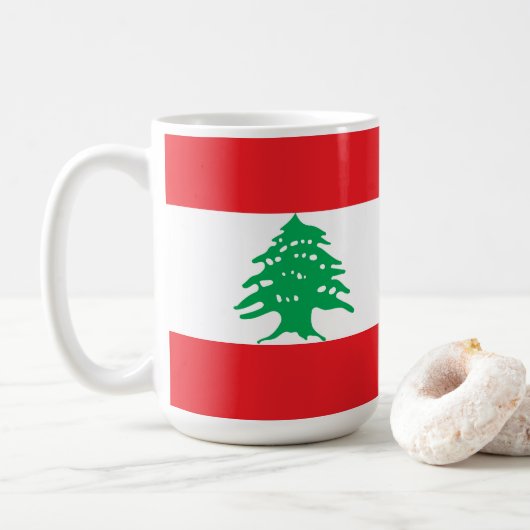 Vlag van Libanon Koffiemok (Met donut)