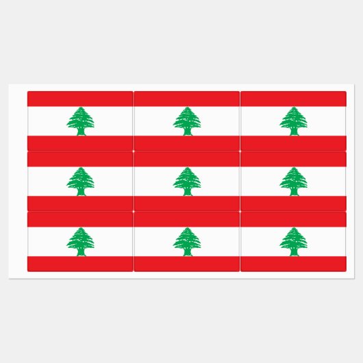 Vlag van Libanon Labels (Vel)