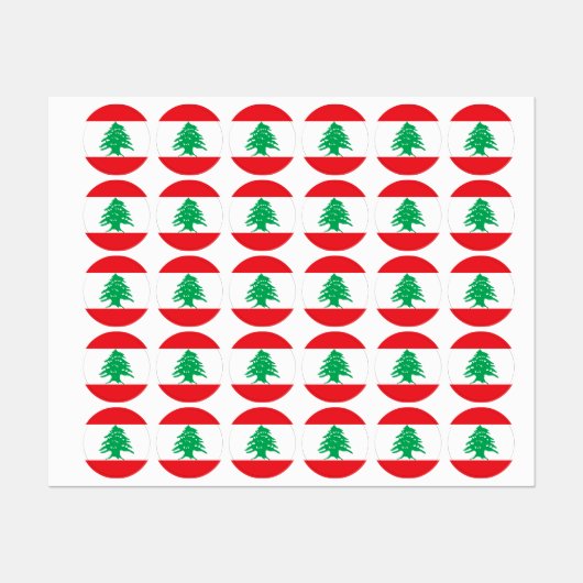 Vlag van Libanon Labels (Vel)
