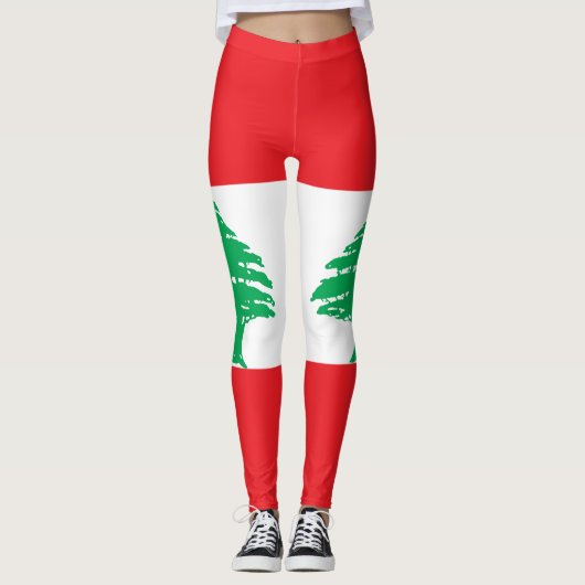 Vlag van Libanon Leggings (Voorkant)
