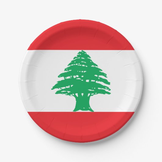 Vlag van Libanon Papieren Bordje (Voorkant)