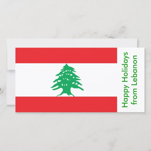 Vlag van Libanon, prettige feestdagen (plural:) Feestdagenkaart (Voorkant)