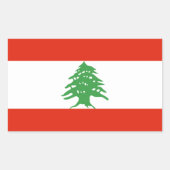 Vlag van Libanon Rechthoekige Sticker (Voorkant)