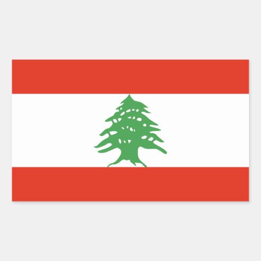 Vlag van Libanon Rechthoekige Sticker (Voorkant)