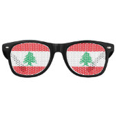 Vlag van Libanon Retro Zonnebril (Voorkant)