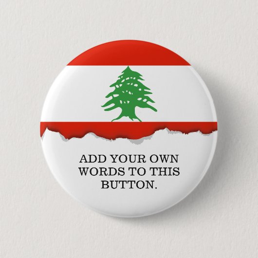 Vlag van Libanon Ronde Button 5,7 Cm (Voorkant)