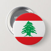 Vlag van Libanon Ronde Button 7,6 Cm (Voorkant /achterkant)