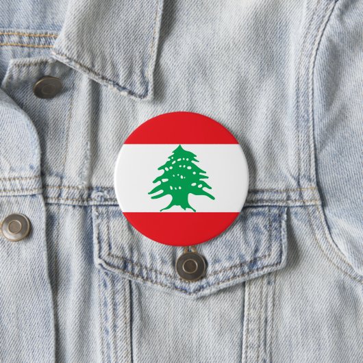 Vlag van Libanon Ronde Button 7,6 Cm (In situ)