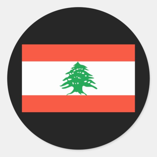 Vlag van Libanon Ronde Sticker (Voorkant)