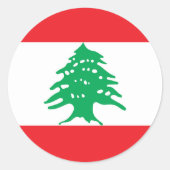 Vlag van Libanon Ronde Sticker (Voorkant)