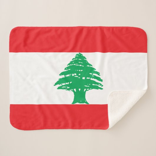 Vlag van Libanon Sherpa Deken (Voorkant (horizontaal))