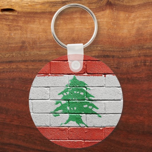 Vlag van Libanon Sleutelhanger (Voorkant)
