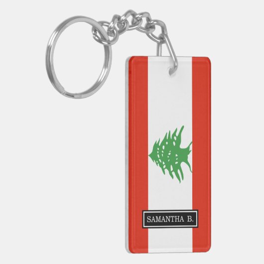 Vlag van Libanon Sleutelhanger (Voorkant Links)