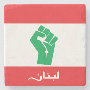 Vlag van Libanon Stenen Onderzetter