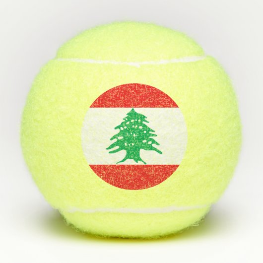Vlag van Libanon Tennisballen (Voorkant)