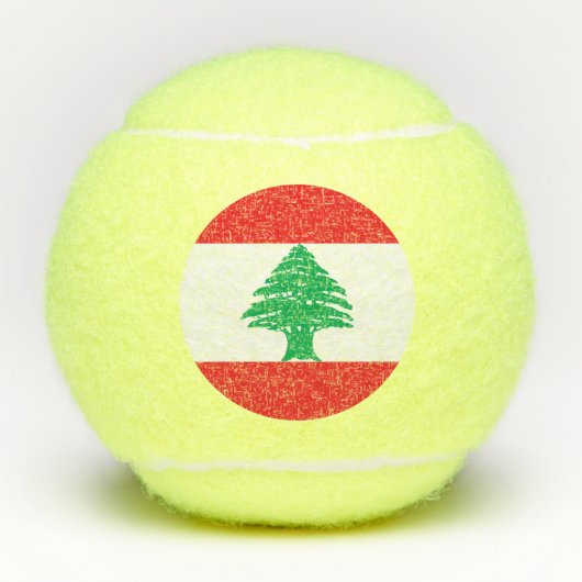 Vlag van Libanon Tennisballen (Voorkant)