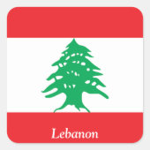 Vlag van Libanon Vierkante Sticker (Voorkant)