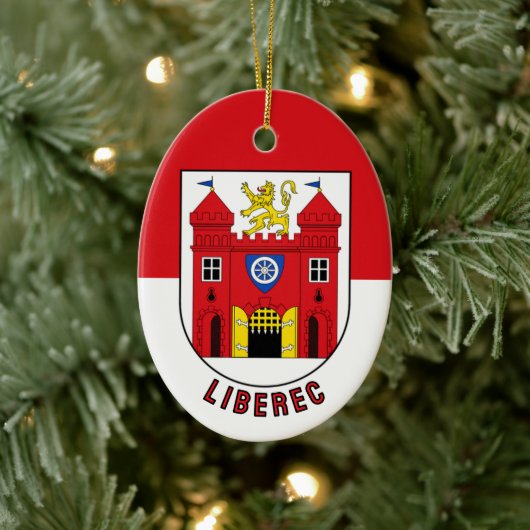 Vlag van Liberec, Tsjechië Keramisch Ornament (Boom)
