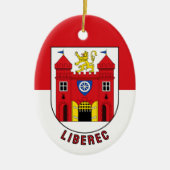 Vlag van Liberec, Tsjechië Keramisch Ornament (Voorkant)