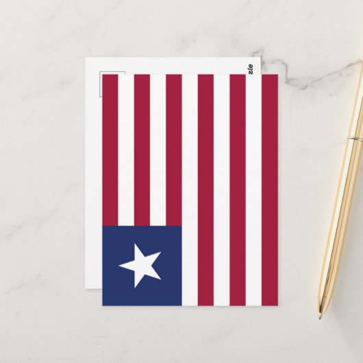 Vlag van Liberia Briefkaart (Voorkant / Achterkant in situ)
