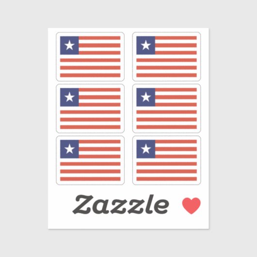 Vlag van Liberia Collectie pack van 6 Sticker (Vel)