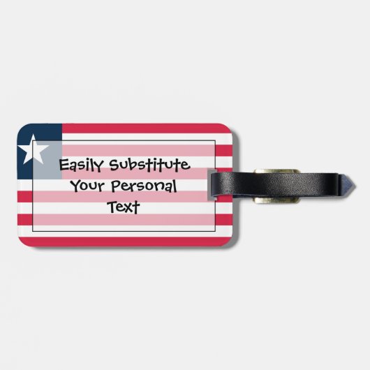 Vlag van Liberia Easy ID Personal Bagagelabel (Achterkant horizontaal)