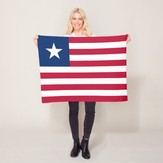 Vlag van Liberia Fleece Deken (In situ)
