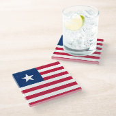 Vlag van Liberia Glazen Onderzetter (Schuin)