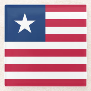 Vlag van Liberia Glazen Onderzetter