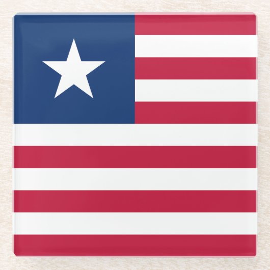 Vlag van Liberia Glazen Onderzetter (Voorkant)