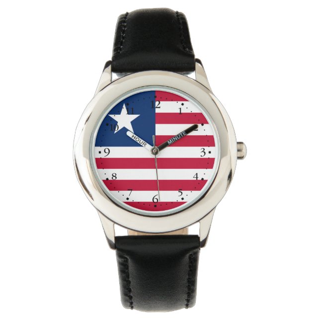 Vlag van Liberia Horloge (Voorkant)