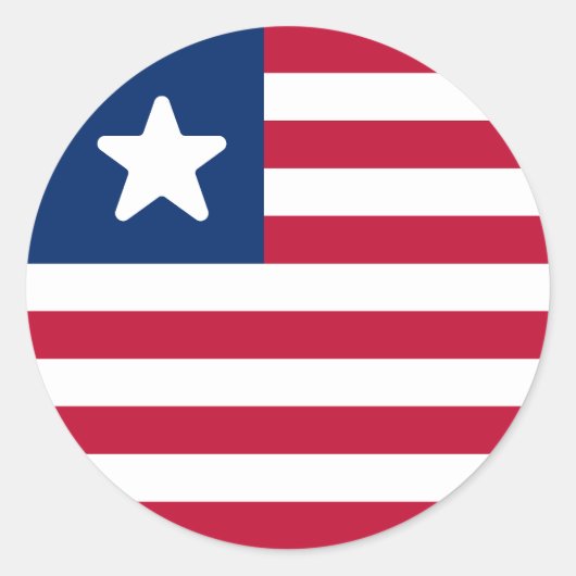 Vlag van Liberia Ronde Sticker (Voorkant)