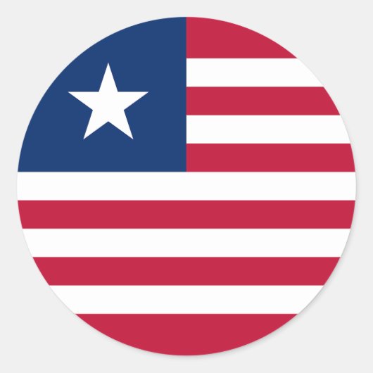 Vlag van Liberia Ronde Sticker (Voorkant)
