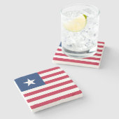 Vlag van Liberia Stenen Onderzetter (Zijkant)