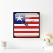 Vlag van Liberia Vierkante Klok (Huis)