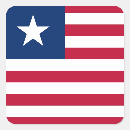 Vlag van Liberia Vierkante Sticker (Voorkant)