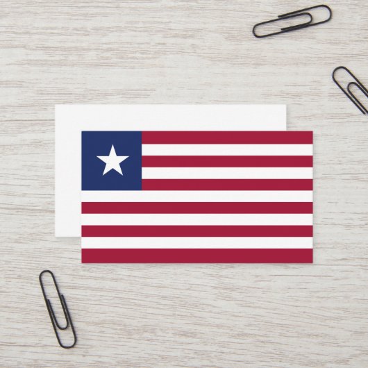 Vlag van Liberia Visitekaartje (Voorkant / Achterkant in situ)