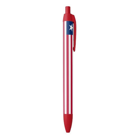 Vlag van Liberia Zwarte Inkt Pen (Achterkant (Verticaal))
