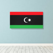 Vlag van Libië Canvas Afdruk (Insitu (Houten vloer))