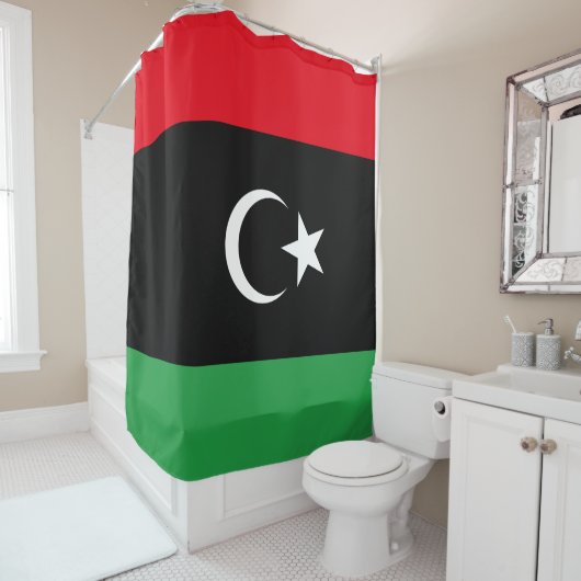 Vlag van Libië Douchegordijn (In situ)