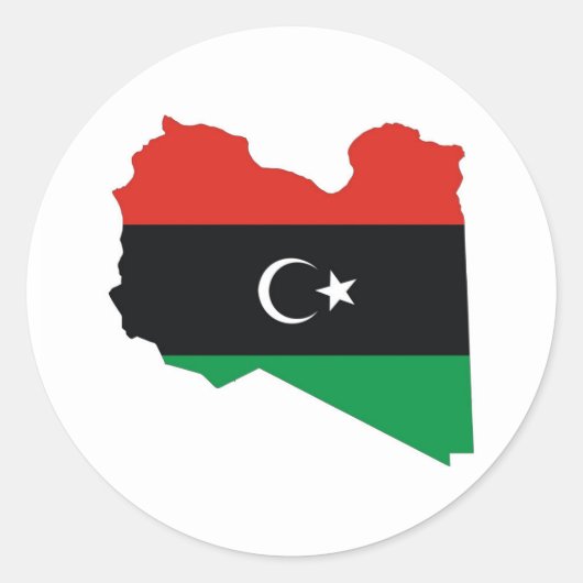 vlag van libië ronde sticker (Voorkant)
