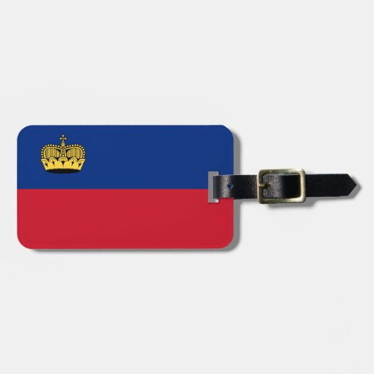 Vlag van Liechtenstein Bagagelabel met lederriem (Voorkant horizontaal)